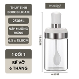 Lọ đựng gia vị thuỷ tinh nhà bếp, thuỷ tinh boro chịu nhiệt và chịu lực, thiết kế muỗng liền nắp thông minh LAZYDO P0322 – ảnh 18