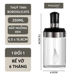 Lọ đựng gia vị thuỷ tinh nhà bếp, thuỷ tinh boro chịu nhiệt và chịu lực, thiết kế muỗng liền nắp thông minh LAZYDO P0322 – ảnh 20