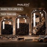HŨ THỦY TINH BOROSILICATE CAO CẤP ĐA NĂNG CỔ CAO TRƠN NẮP GỖ KEO PHALEDO (PL-0373B) – ảnh 10
