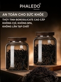 HŨ THỦY TINH BOROSILICATE CAO CẤP ĐA NĂNG CỔ CAO TRƠN NẮP GỖ KEO PHALEDO (PL-0373B) – ảnh 5