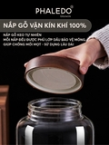HŨ THỦY TINH BOROSILICATE CỔ CAO XOẮN NẮP GỖ KEO DUNG TÍCH LỚN PHALEDO (PL-0373A) – ảnh 6