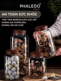 HŨ THỦY TINH BOROSILICATE CỔ CAO XOẮN NẮP GỖ KEO DUNG TÍCH LỚN PHALEDO (PL-0373A) – ảnh 7