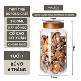 HŨ THỦY TINH BOROSILICATE CỔ CAO XOẮN NẮP GỖ KEO DUNG TÍCH LỚN PHALEDO (PL-0373A) – ảnh 12
