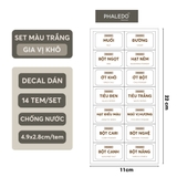 Tem Nhãn Decal Dán Hủ Đựng Gia Vị, Muối, Bột Ngọt, Đường Và Bình Đựng Dầu Ăn, Nước Mắm, Mật Ong, Nước Tương - PHAELDO – ảnh 17