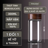 Hũ Thuỷ Tinh Có Nắp Xoắn Gỗ Keo Đựng Đồ Đa Năng Như Trà, Cafe, Đồ Ăn... Cho Gia Đình Decor Sang Trọng PHALEDO (P-0362) – ảnh 14