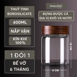 Hũ Thuỷ Tinh Có Nắp Xoắn Gỗ Keo Đựng Đồ Đa Năng Như Trà, Cafe, Đồ Ăn... Cho Gia Đình Decor Sang Trọng PHALEDO (P-0362) – ảnh 15