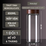 Hũ Thuỷ Tinh Có Nắp Xoắn Gỗ Keo Đựng Đồ Đa Năng Như Trà, Cafe, Đồ Ăn... Cho Gia Đình Decor Sang Trọng PHALEDO (P-0362) – ảnh 17