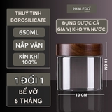 Hũ Thuỷ Tinh Có Nắp Xoắn Gỗ Keo Đựng Đồ Đa Năng Như Trà, Cafe, Đồ Ăn... Cho Gia Đình Decor Sang Trọng PHALEDO (P-0362) – ảnh 18