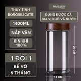 Hũ Thuỷ Tinh Có Nắp Xoắn Gỗ Keo Đựng Đồ Đa Năng Như Trà, Cafe, Đồ Ăn... Cho Gia Đình Decor Sang Trọng PHALEDO (P-0362) – ảnh 20