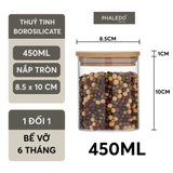 Lọ Thuỷ Tinh Có Nắp Gỗ Tre Borosilicate Chịu Nhiệt, Không Chứa Chì Cao Cấp PHALEDO - Nắp Vuông (PL-0372) – ảnh 36