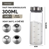 Hủ xay tiêu cầm tay inox 304, lọ thuỷ tinh boroslicate chịu nhiệt cao cấp có nút điều chỉnh độ mịn PHALEDO P-0321 – ảnh 16