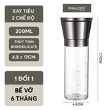 Lọ rắc gia vị tiêu, hạt nêm xoay 360 độ 3 chế độ bằng thuỷ tinh cao cấp boroslicate chịu nhiệt PHALEDO (P-0337) – ảnh 16