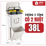Thùng rác 3 tầng thông minh LAZYDO xuất Nhật – Phân loại rác, dung tích lớn 42L, có bánh xe – ảnh 20