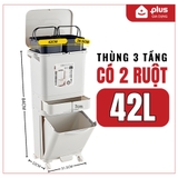 Thùng rác 3 tầng thông minh LAZYDO xuất Nhật – Phân loại rác, dung tích lớn 42L, có bánh xe – ảnh 21