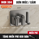 Kẹp giữ chổi, cây lau nhà dán tường 2in1 kèm móc treo bằng inox 304 chống gỉ, siêu chắc và chịu lực – ảnh 13