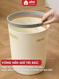 Thùng rác vuông 15L- Có vòng nén giữ túi rác thông minh, gọn gàng dùng cho nhà bếp, phòng khách – ảnh 4