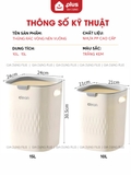 Thùng rác vuông 15L- Có vòng nén giữ túi rác thông minh, gọn gàng dùng cho nhà bếp, phòng khách – ảnh 9