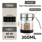 Hũ đựng gia vị thuỷ tinh borosilicate đa năng, nắp đậy inox 304 thông minh - tặng kèm muỗng Phaledo P-0328 – ảnh 22