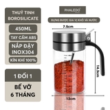 Lọ gia vị thuỷ tinh borosilicate, nắp & tay cầm inox 304 cao cấp đựng gia vị kín 100% chống ẩm, an toàn Phaledo PL-0338 – ảnh 13