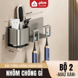 Kệ để bàn chải đánh răng dán tường nhôm chống gỉ, kệ dán tường kèm cốc, chịu lực tốt – cho nhà tắm – ảnh 10