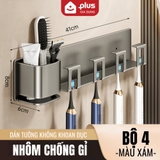 Kệ để bàn chải đánh răng dán tường nhôm chống gỉ, kệ dán tường kèm cốc, chịu lực tốt – cho nhà tắm – ảnh 12