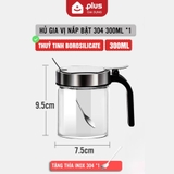 Lọ đựng gia vị thuỷ tinh boroslicate nắp bật bằng Inox 304 cao cấp (+tặng kèm thìa inox 304) PHALEDO – ảnh 23