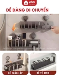 Kệ Đựng Bàn Chải Đánh Răng Kèm Cốc Không Khoan Đục, Kệ Nhà Tắm Để Máy Sấy Tóc Cao Cấp Không Gỉ Sét – ảnh 5