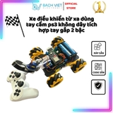 Xe điều khiển từ xa dùng tay cầm ps3 không dây tích hợp tay gắp 2 bậc