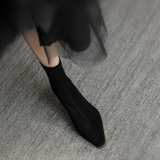 HIGH HEEL BOOTS GÓT TRỤ 7CM DA LỘN SIÊU TRENDY THỜI TRANG B3.HIE