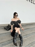 KNEE BOOTS DA DÁNG CAO BỒI PHONG CÁCH ANH MŨI NHỌN THỜI THƯỢNG B4.KNE