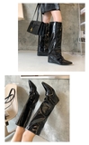 FANTACY BOOTS  GIẢ QUẦN DA BÓNG MŨI NHỌN THỜI TRANG  PHONG CÁCH CHÂU ÂU B1.FAN