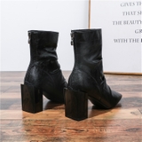 HIGHHEEL BOOTS MŨI VUÔNG ĐẾ TRỤ BASIC SIÊU CHẤT B1.HIE