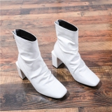 HIGHHEEL BOOTS MŨI VUÔNG ĐẾ TRỤ BASIC SIÊU CHẤT B1.HIE