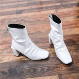 HIGHHEEL BOOTS MŨI VUÔNG ĐẾ TRỤ BASIC SIÊU CHẤT B1.HIE