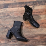 HIGHHEEL BOOTS MŨI VUÔNG ĐẾ TRỤ BASIC SIÊU CHẤT B1.HIE