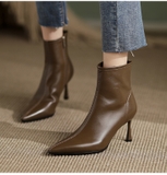 HIGH HEELS BOOTS PHONG CÁCH PHÁP THANH LỊCH  MŨI NHỌN  B2.HIE