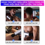 Súng Massage Fascial Gun - 4 Đầu 6 Chế Độ Fascial Giảm Cơ Căng Cơ Trị Nhức Mỏi Vai Gáy