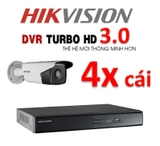 Bộ 4 Camera cho nhà xưởng TVI 1.0 Megapixel  Hikvision