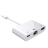 Hub OTG 3 trong 1 cổng Lightning + USB A + RJ45 Ethernet LAN dành cho iPhone iPad