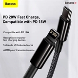 Cáp sạc nhanh, siêu bền C to Lightning 20W Baseus Tungsten Gold dùng cho iPhone 12/ iP11 Series/ iPXS Max (20W, Fast Charging & Data Cable)