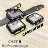 Ốp kính cường lực vân carbon đen dành cho Apple Watch