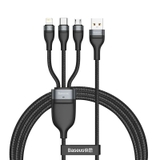 Cáp sạc nhanh 3 đầu Baseus Flash Series 3in1 (USB to Type C/ Lightning/ Micro, 5A/40W Quick Charging & Data Cable)