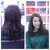 Trước và sau phục hồi keratin,nhuộm