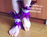 lông vũ đeo cổ chân, trang phục nữ, trang phục lễ hội nữ,maru, carnival lông vũ nữ
