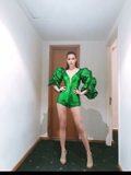 BỘ SEXY CA SĨ MÀU XANH ĐEN