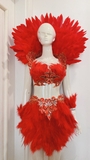Bộ váy Carnival lông vũ Đỏ lộng lẫy