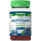 KẸO DẺO CUNG CẤP VITAMIN TỔNG HỢP DÀNH CHO NAM - PIPING ROCK MULTIVITAMIN + B12, D3, ZINC GUMMIES (HƯƠNG VIỆT QUẤT) - 70 VIÊN