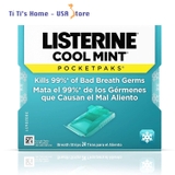 Listerine, Pocketpaks Breath Strips Cool Mint, miếng ngậm thơm miệng, vỉ 24 miếng ngậm