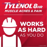 Tylenol, viên uống Tyleno 8 Hour Muscle Aches & Pains, giảm đau cơ và khớp 8 giờ với Acetaminophen, 650 mg