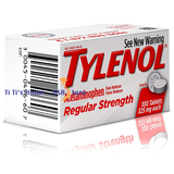 Tylenol, viên uống giảm đau hạ sốt Tyleno Regular Strength với Acetaminophen, 325 mg